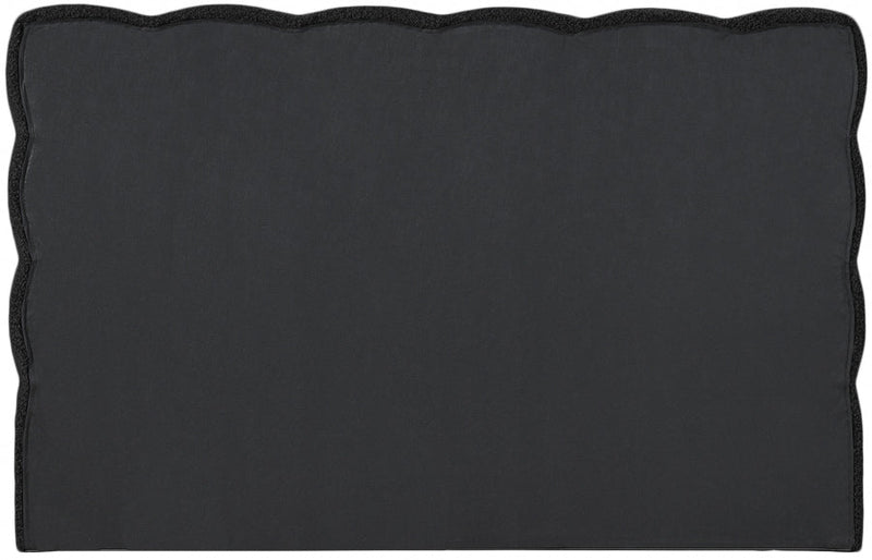 Deco Boucle Fabric Queen Bed (3 Boxes) Black - Gate FurnitureQueen Bed
