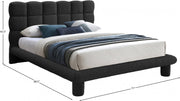 Deco Boucle Fabric Queen Bed (3 Boxes) Black - Gate FurnitureQueen Bed
