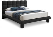 Deco Boucle Fabric Queen Bed (3 Boxes) Black - Gate FurnitureQueen Bed