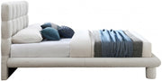 Deco Boucle Fabric Queen Bed (3 Boxes) Cream - Gate FurnitureQueen Bed