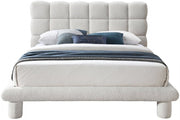 Deco Boucle Fabric Queen Bed (3 Boxes) Cream - Gate FurnitureQueen Bed