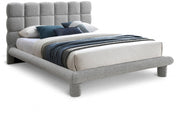 Deco Boucle Fabric Queen Bed (3 Boxes) Grey - Gate FurnitureQueen Bed