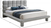Deco Boucle Fabric Queen Bed (3 Boxes) Grey - Gate FurnitureQueen Bed