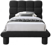 Deco Boucle Fabric Twin Bed (3 Boxes) Black - Gate FurnitureTwin Bed