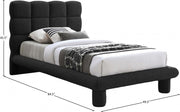Deco Boucle Fabric Twin Bed (3 Boxes) Black - Gate FurnitureTwin Bed