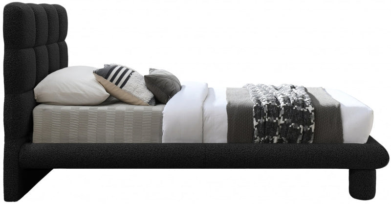 Deco Boucle Fabric Twin Bed (3 Boxes) Black - Gate FurnitureTwin Bed
