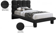 Deco Boucle Fabric Twin Bed (3 Boxes) Black - Gate FurnitureTwin Bed