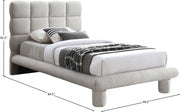Deco Boucle Fabric Twin Bed (3 Boxes) Cream - Gate FurnitureTwin Bed