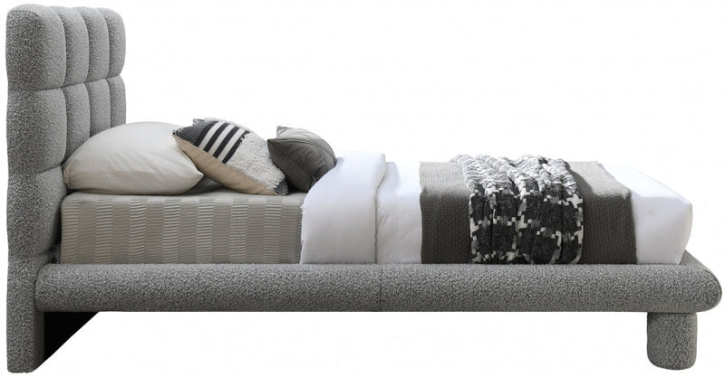 Deco Boucle Fabric Twin Bed (3 Boxes) Grey - Gate FurnitureTwin Bed