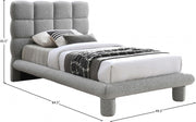 Deco Boucle Fabric Twin Bed (3 Boxes) Grey - Gate FurnitureTwin Bed