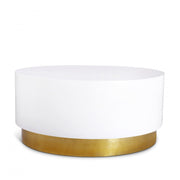 Deco Lacquer Top And Metal Base Coffee Table in White - 215-C
