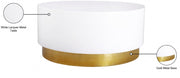 Deco Lacquer Top And Metal Base Coffee Table in White - 215-C