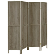 Deepika 4-Panel Room Divider Folding Screen Grey Driftwood - 961415