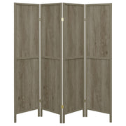 Deepika 4-Panel Room Divider Folding Screen Grey Driftwood - 961415