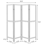 Deepika 4-Panel Room Divider Folding Screen Grey Driftwood - 961415