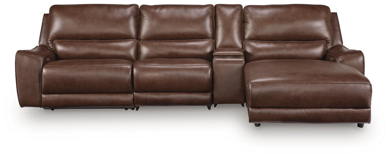 DeepWakes Canyon 4-Piece Reclining Sectional with Chaise and Storage Console - PCU62607S26