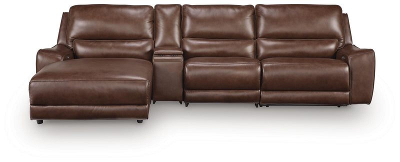 DeepWakes Canyon 4-Piece Reclining Sectional with Chaise and Storage Console - PCU62607S27