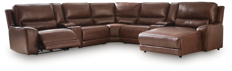 DeepWakes Canyon 7-Piece Reclining Sectional with Chaise and Storage Consoles - PCU62607S30