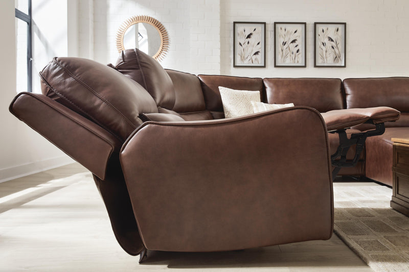 DeepWakes Canyon 7-Piece Reclining Sectional with Chaise and Storage Consoles - PCU62607S30