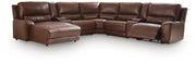 DeepWakes Canyon 7-Piece Reclining Sectional with Chaise and Storage Consoles - PCU62607S31
