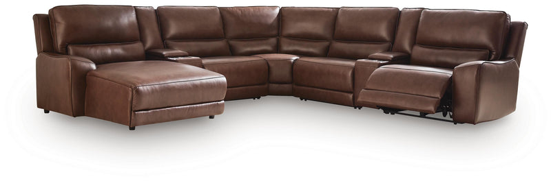 DeepWakes Canyon 7-Piece Reclining Sectional with Chaise and Storage Consoles - PCU62607S31