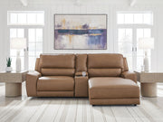 DeepWakes Caramel 3-Piece Power Reclining Sectional with Chaise - PCU62606S4