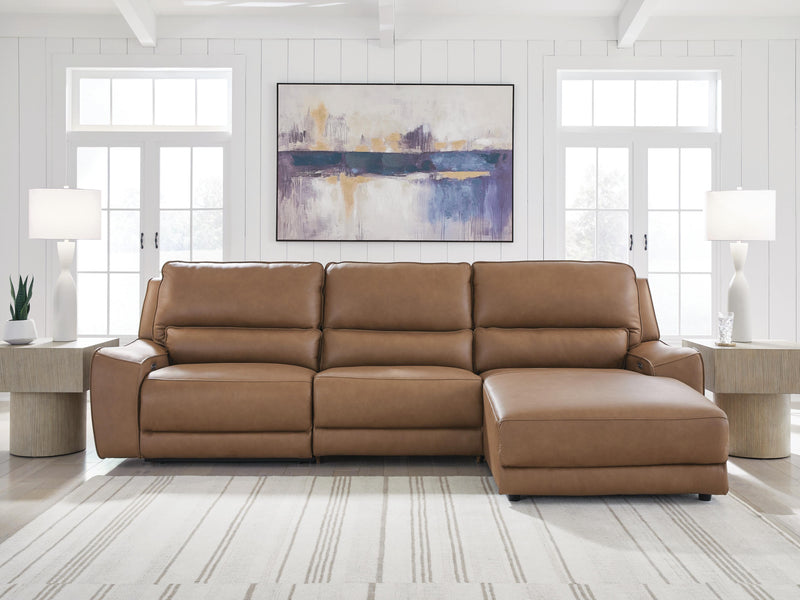 DeepWakes Caramel 3-Piece Reclining Sofa Chaise - PCU62606S22