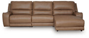 DeepWakes Caramel 3-Piece Reclining Sofa Chaise - PCU62606S22
