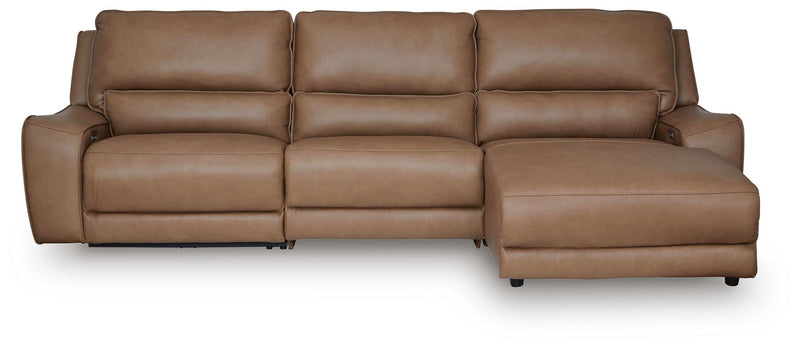 DeepWakes Caramel 3-Piece Reclining Sofa Chaise - PCU62606S22