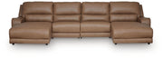 DeepWakes Caramel 4-Piece Power Reclining Sectional with Chaise - PCU62606S11