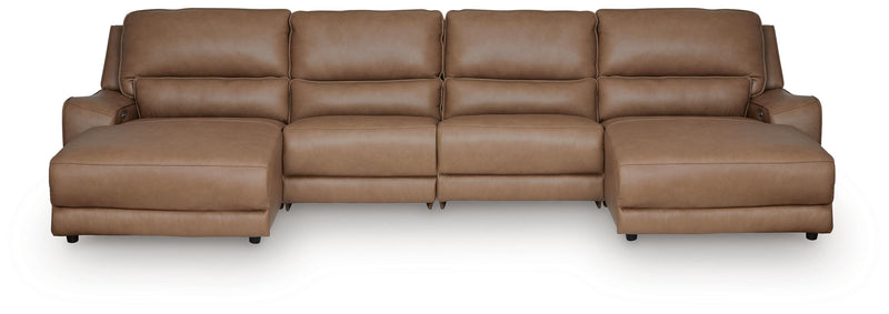 DeepWakes Caramel 4-Piece Power Reclining Sectional with Chaise - PCU62606S11