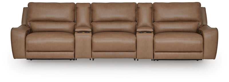 DeepWakes Caramel 5-Piece Power Reclining Sectional - PCU62606S14