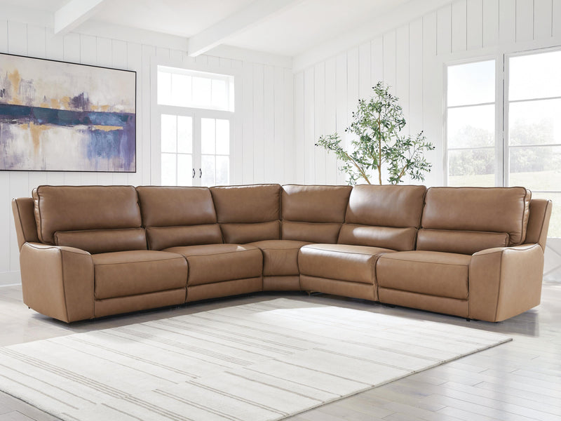 DeepWakes Caramel 5-Piece Power Reclining Sectional - PCU62606S8