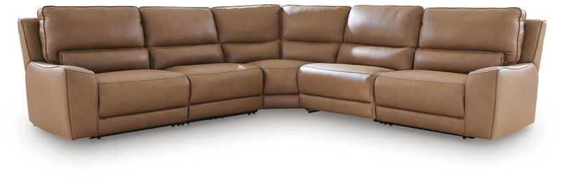 DeepWakes Caramel 5-Piece Power Reclining Sectional - PCU62606S8
