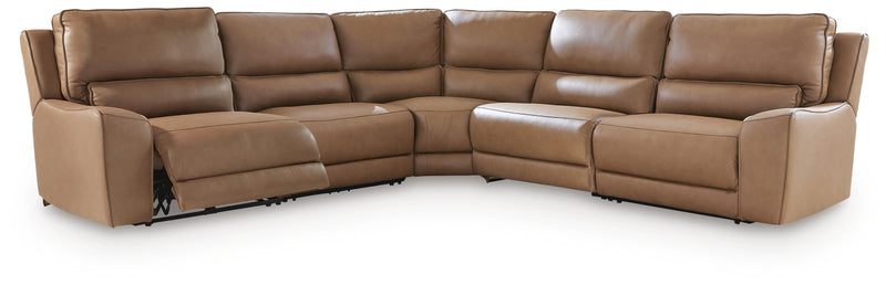 DeepWakes Caramel 5-Piece Power Reclining Sectional - PCU62606S8