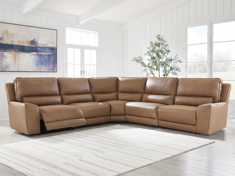 DeepWakes Caramel 5-Piece Power Reclining Sectional - PCU62606S8