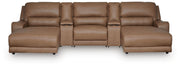 DeepWakes Caramel 5-Piece Power Reclining Sectional with Chaise - PCU62606S16