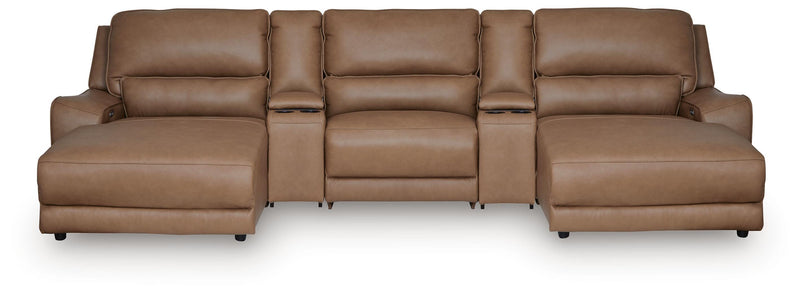 DeepWakes Caramel 5-Piece Power Reclining Sectional with Chaise - PCU62606S16