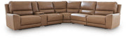 DeepWakes Caramel 6-Piece Reclining Sectional with Storage Console - PCU62606S36