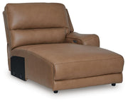 DeepWakes Caramel Right-Arm Facing Press Back Power Chaise - PCU6260697