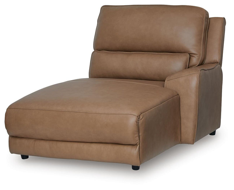 DeepWakes Caramel Right-Arm Facing Press Back Power Chaise - PCU6260697