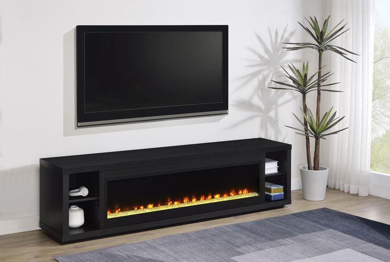 Deiter 79-inch TV Stand Fireplace Media Console Black - 722833
