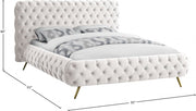 Delano Velvet King Bed Cream - Gate FurnitureKing Bed