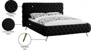 Delano Velvet Queen Bed Black - Gate FurnitureQueen Bed