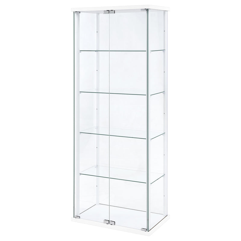 Delphinium 4-Shelf Clear Glass Curio Display Cabinet White - 950170WHT