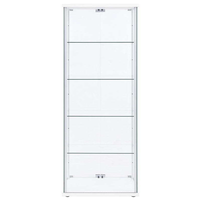 Delphinium 4-Shelf Clear Glass Curio Display Cabinet White - 950170WHT