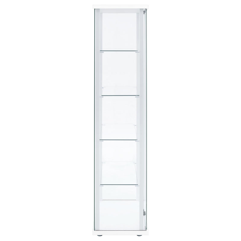 Delphinium 4-Shelf Clear Glass Curio Display Cabinet White - 950170WHT