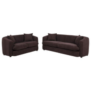 Delroy 2-Piece Stationary Sofa Set Aubergine Polyester Upholstery - 511261-S2