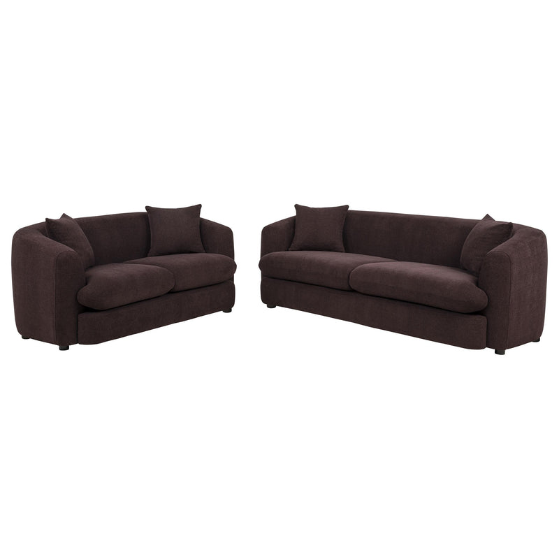 Delroy 2-Piece Stationary Sofa Set Aubergine Polyester Upholstery - 511261-S2