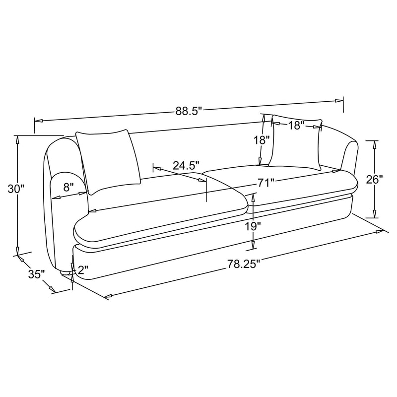 Delroy 2-Piece Stationary Sofa Set Aubergine Polyester Upholstery - 511261-S2